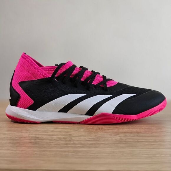 Adidas Predator Accuracy .3 Indoor Soccer Sala Shoes 10 Black Pink White GW7069 - Picture 10 of 12